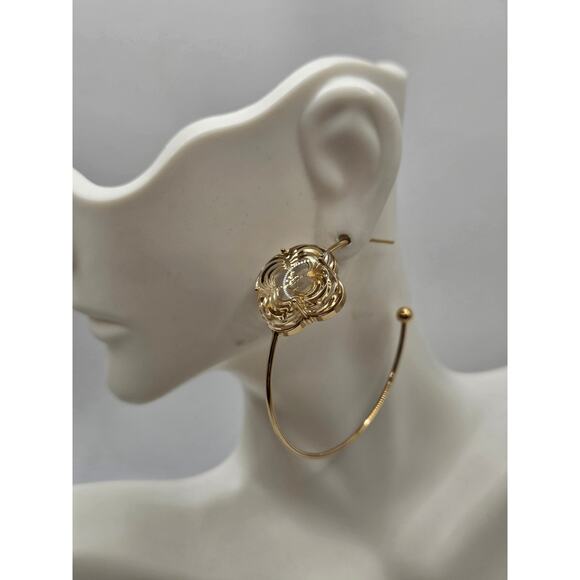 Louis Vuitton Gold-tone A La Folie Hoop Earrings - Picture 8 of 10